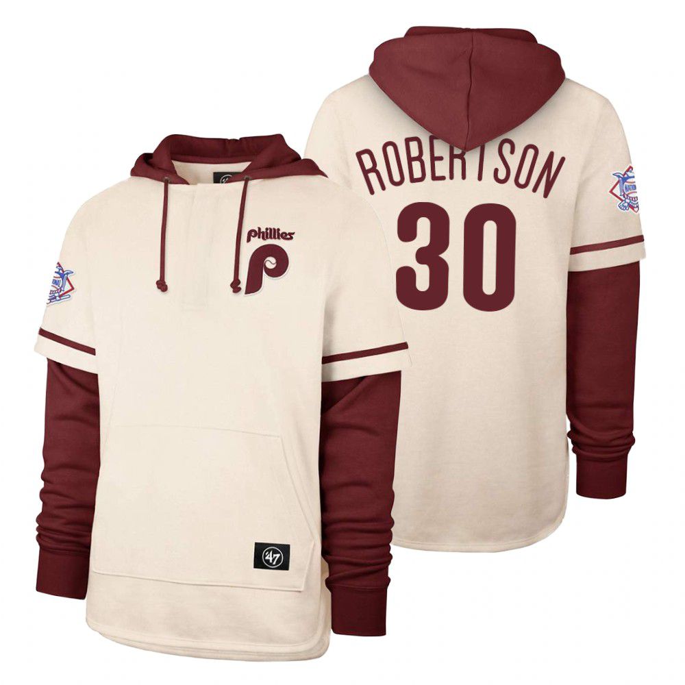 Men Philadelphia Phillies #30 Roberison Cream 2021 Pullover Hoodie MLB Jersey->philadelphia phillies->MLB Jersey